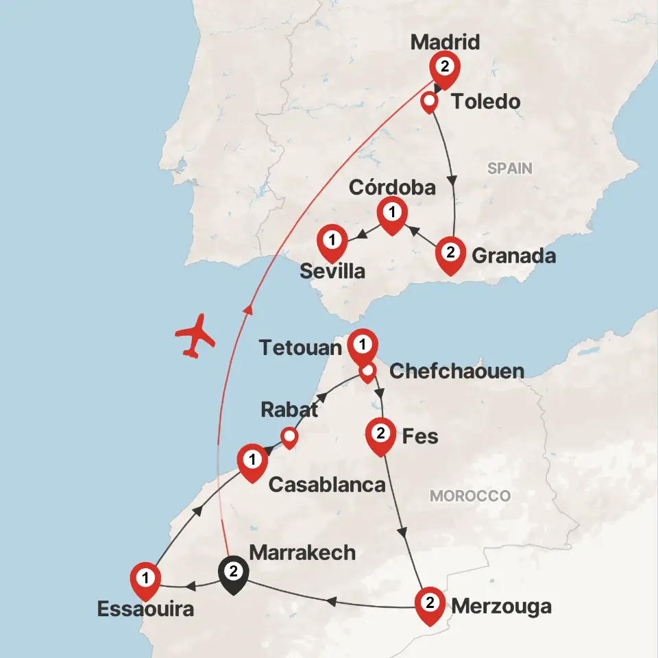 Trip map & itinerary