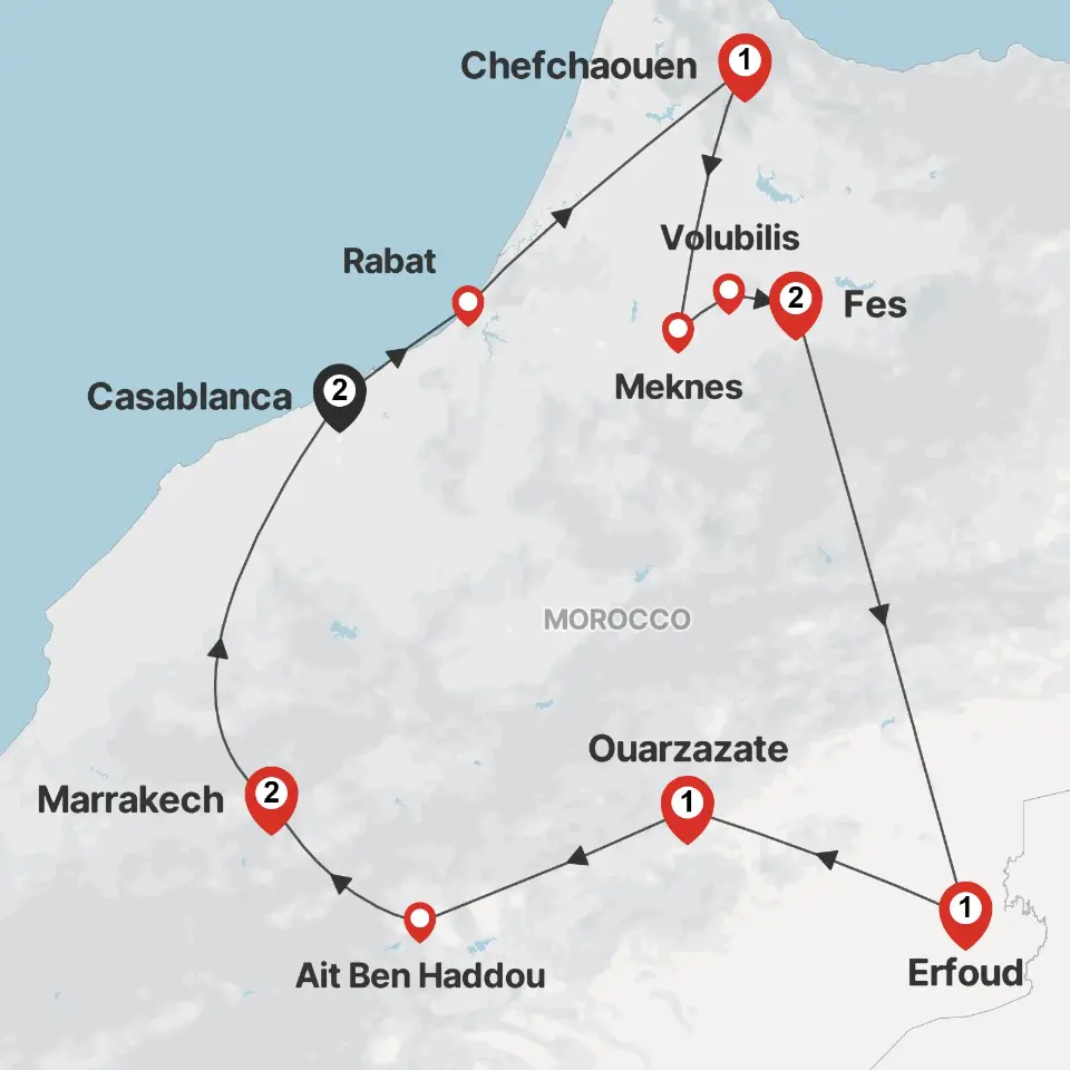 Trip map & itinerary