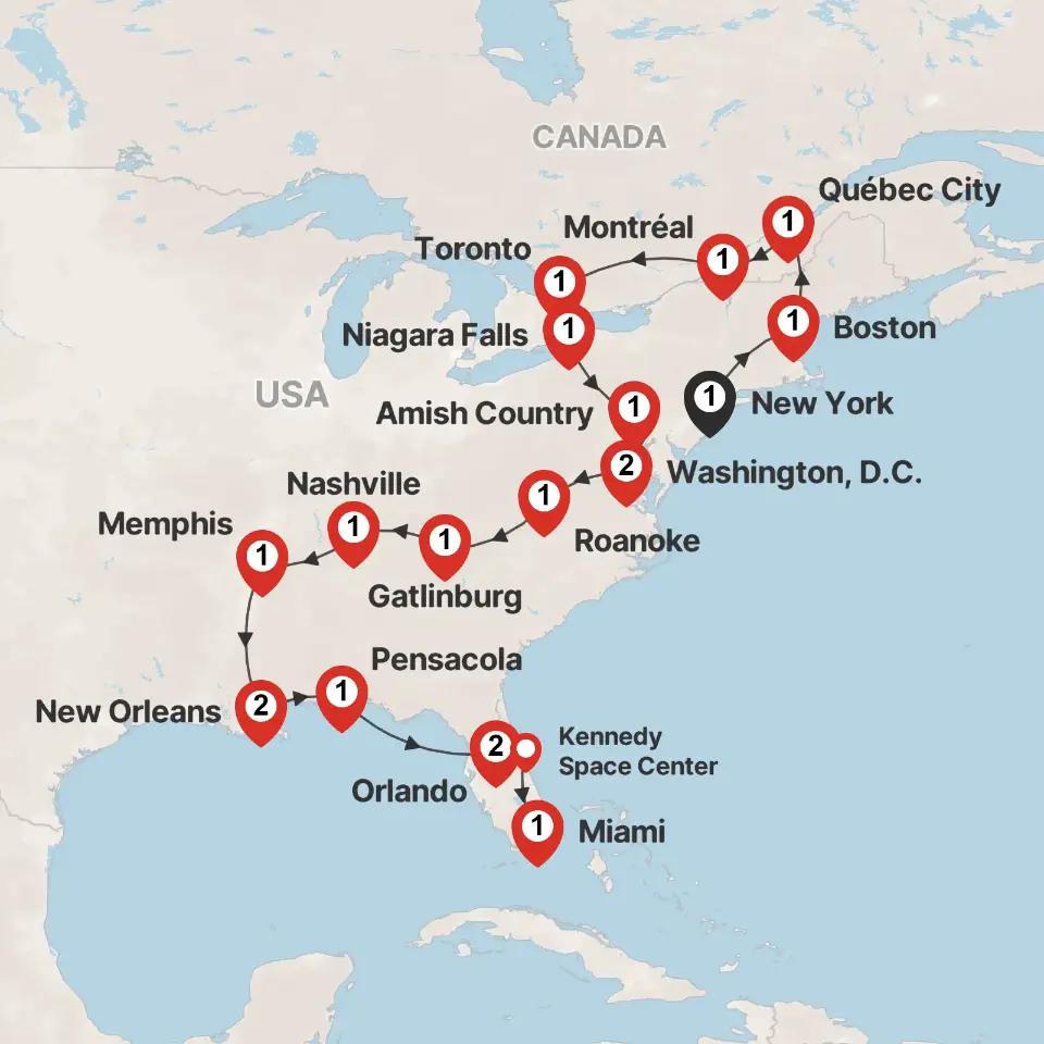 Trip map & itinerary