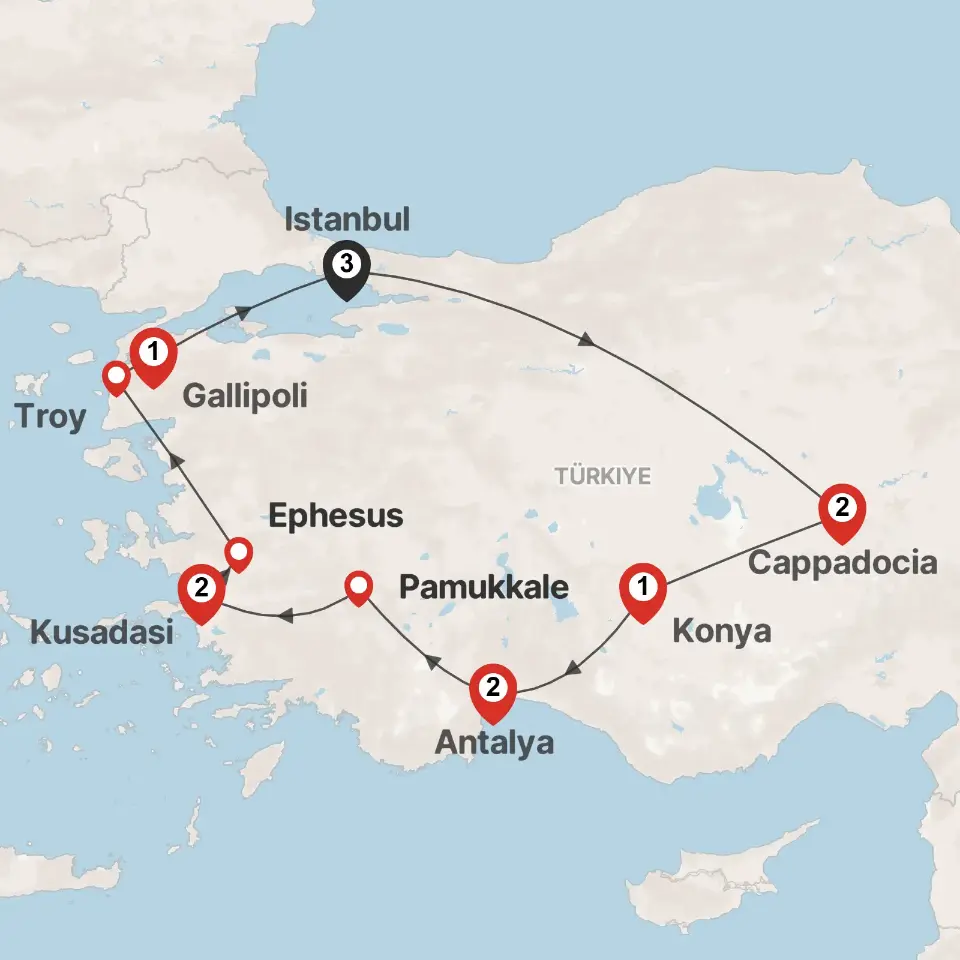 Trip map & itinerary