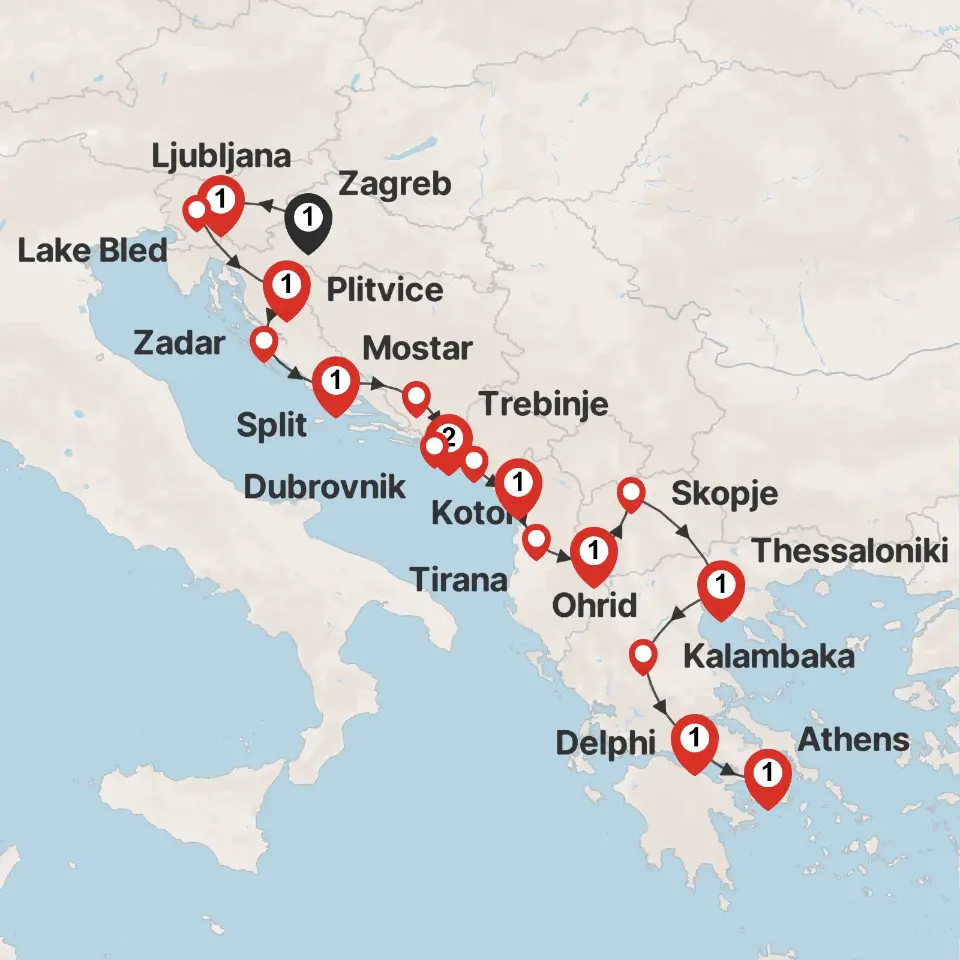 Trip map & itinerary