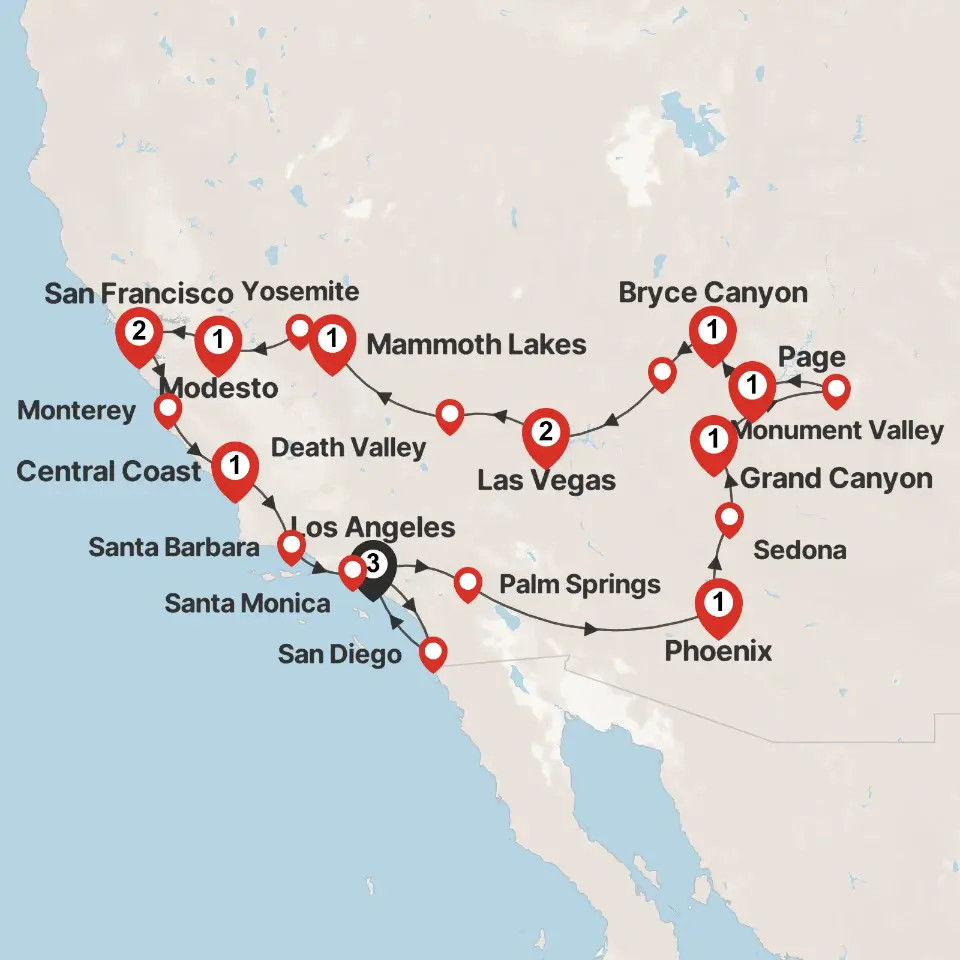 Trip map & itinerary