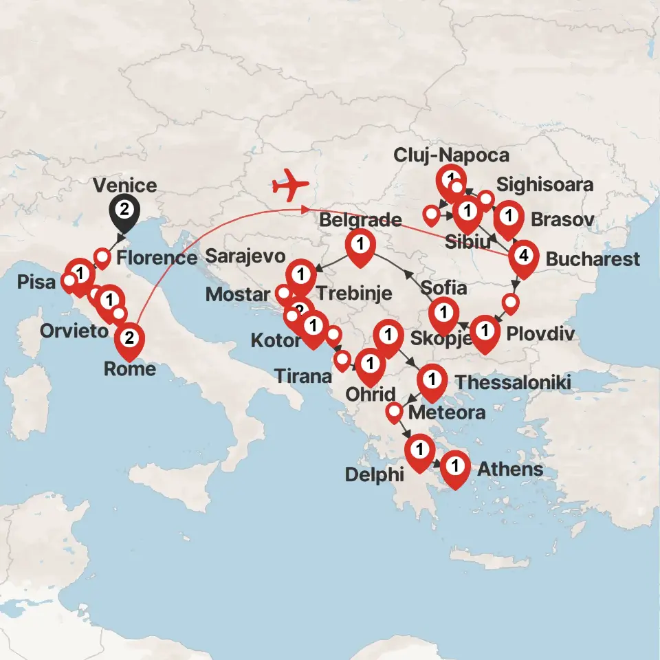 Trip map & itinerary