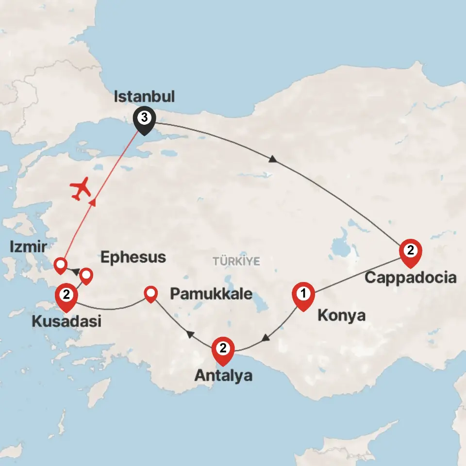 Trip map & itinerary