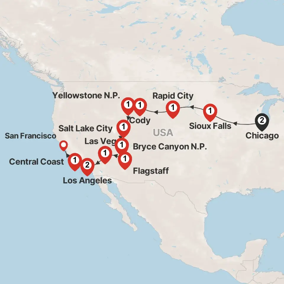 Trip map & itinerary