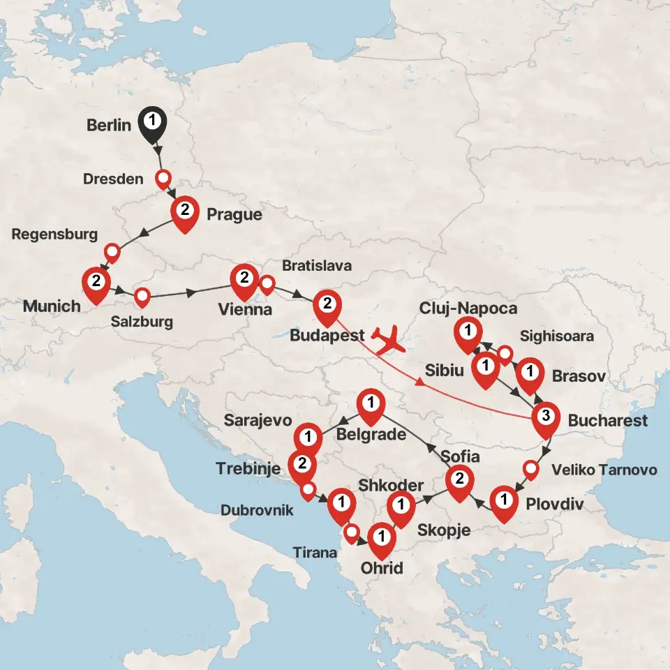 Trip map & itinerary
