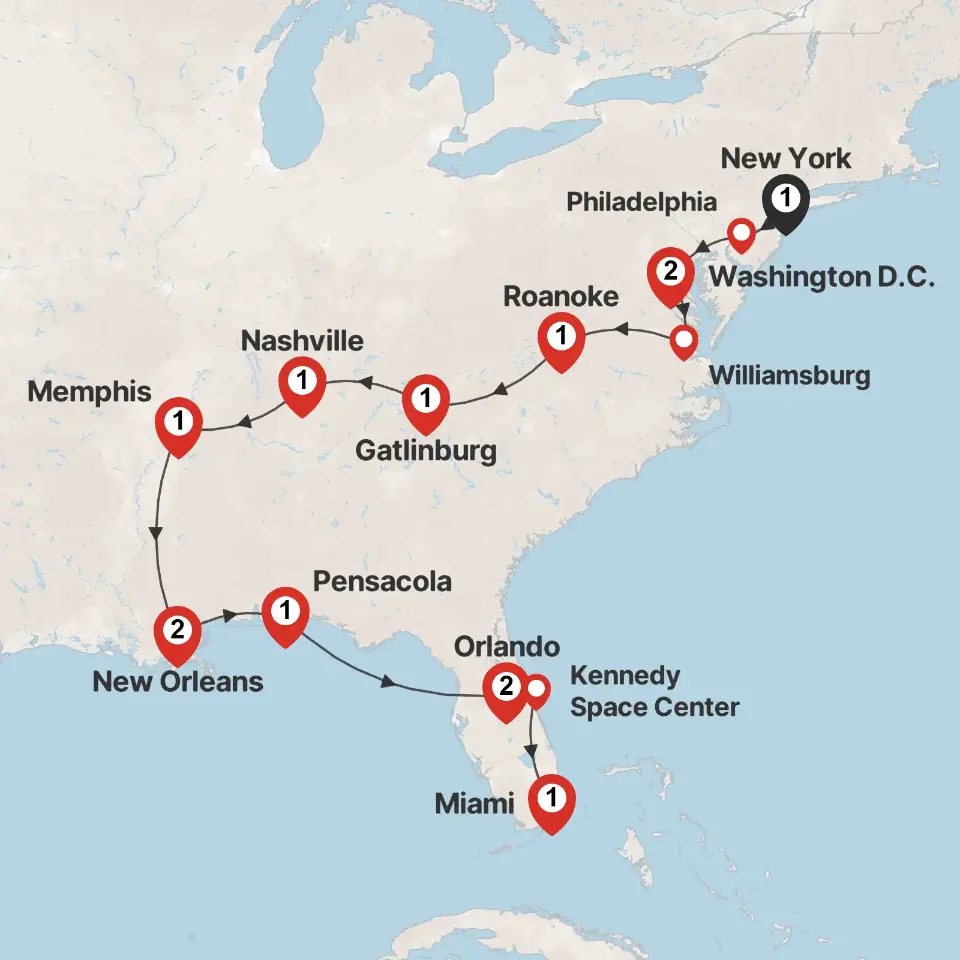Trip map & itinerary