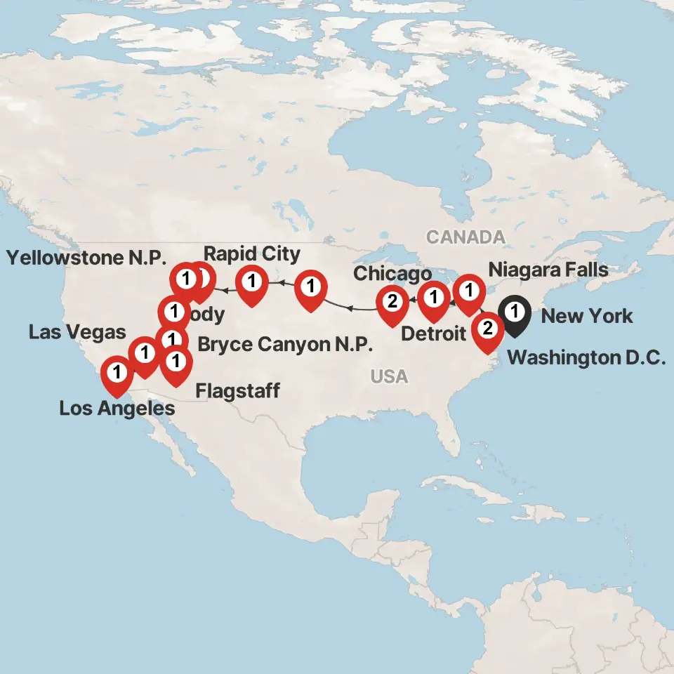 Trip map & itinerary
