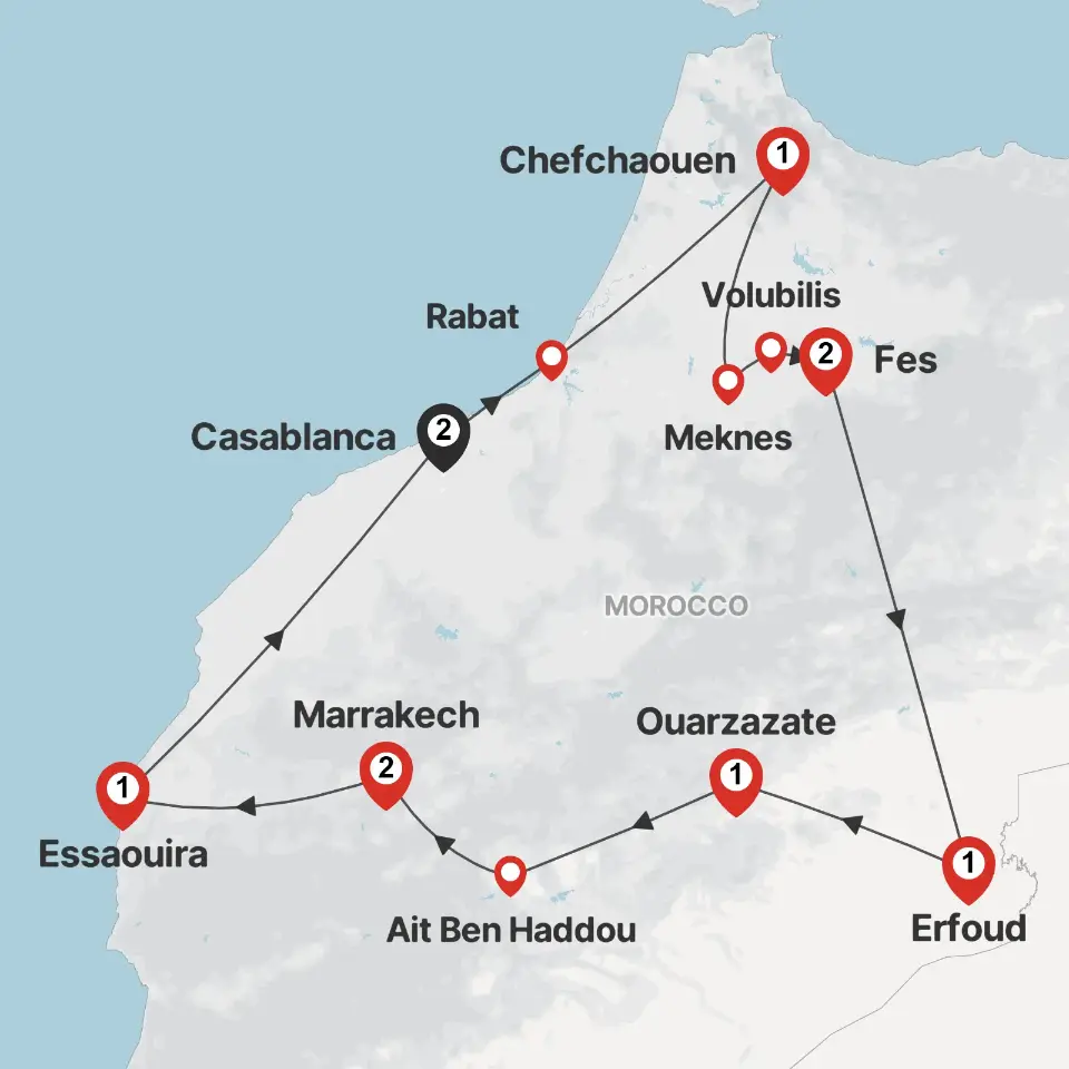 Trip map & itinerary