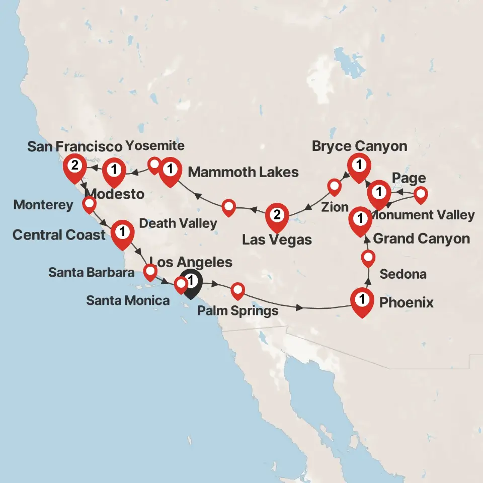 Trip map & itinerary