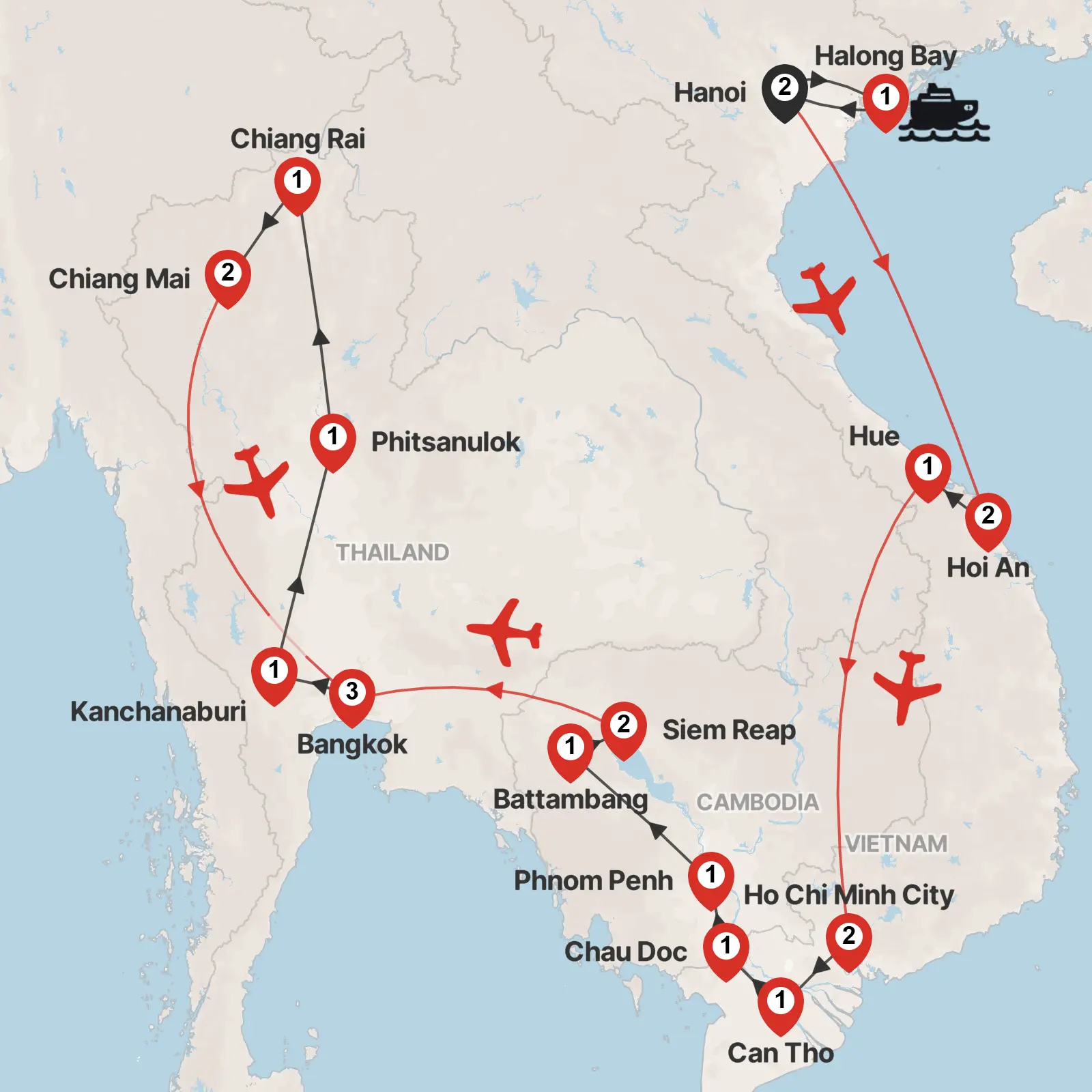 Ultimate Vietnam & Cambodia & Thailand ends Bangkok