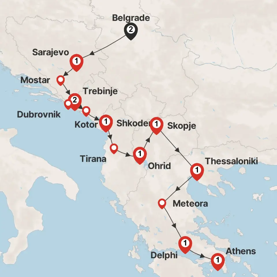 Trip map & itinerary