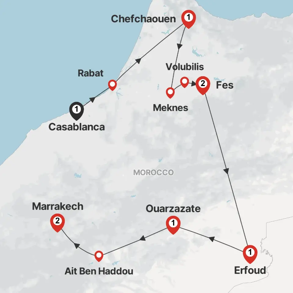 Trip map & itinerary