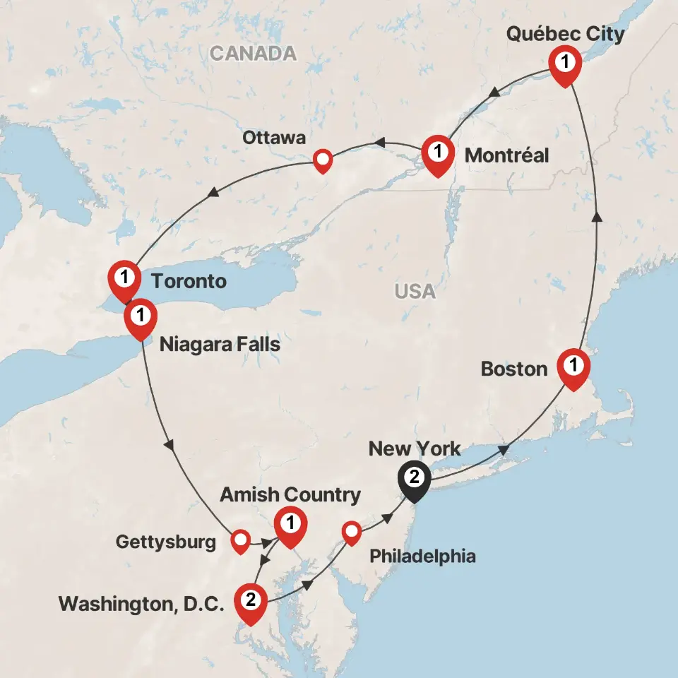 Trip map & itinerary