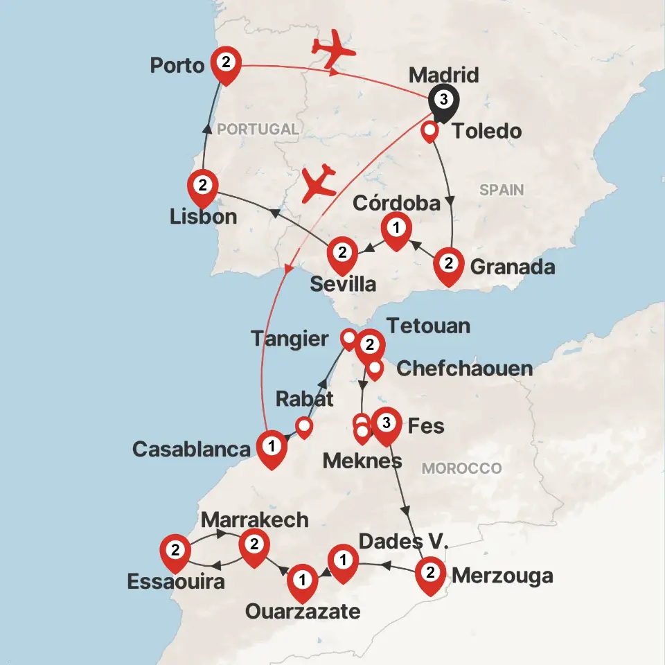 Trip map & itinerary