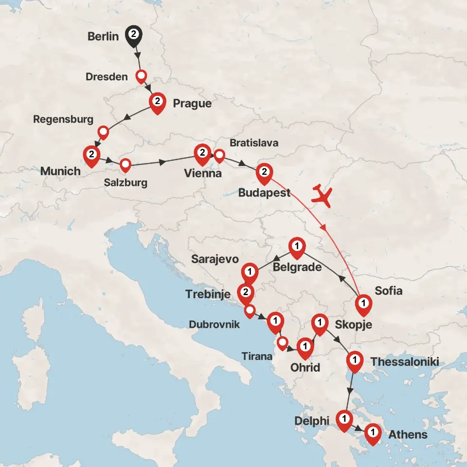 Trip map & itinerary