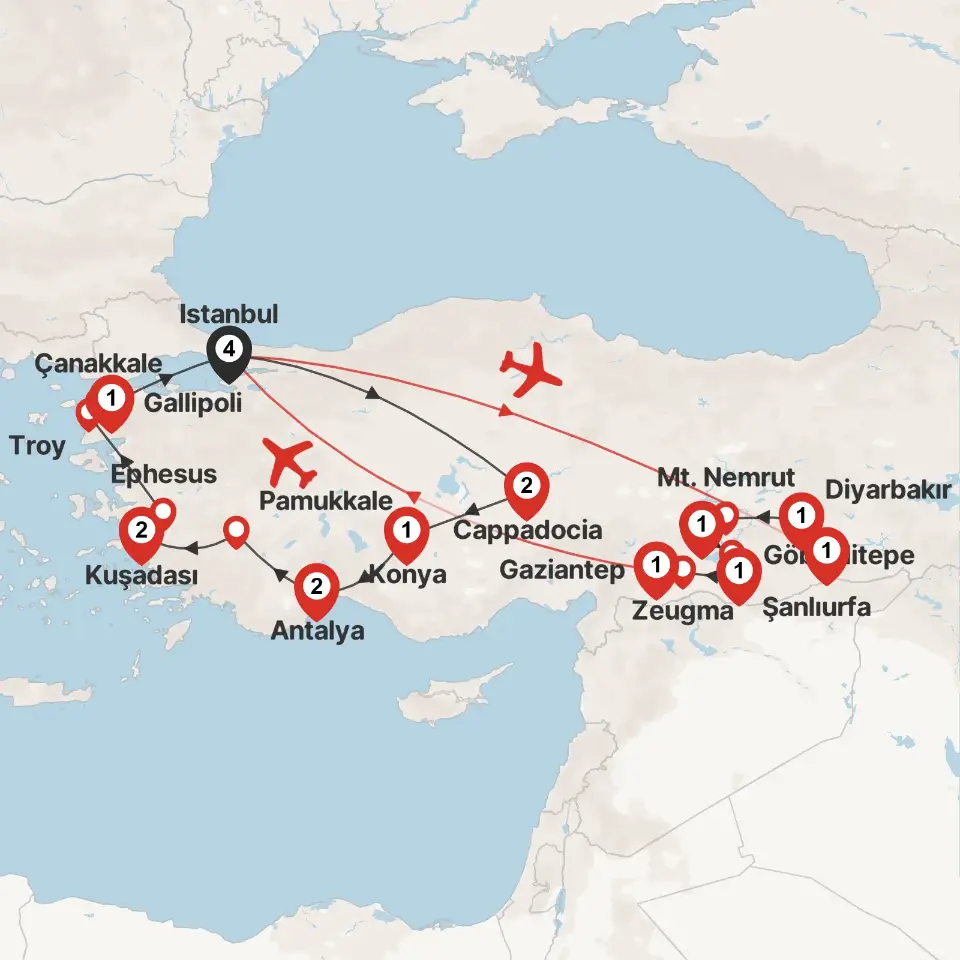 Trip map & itinerary