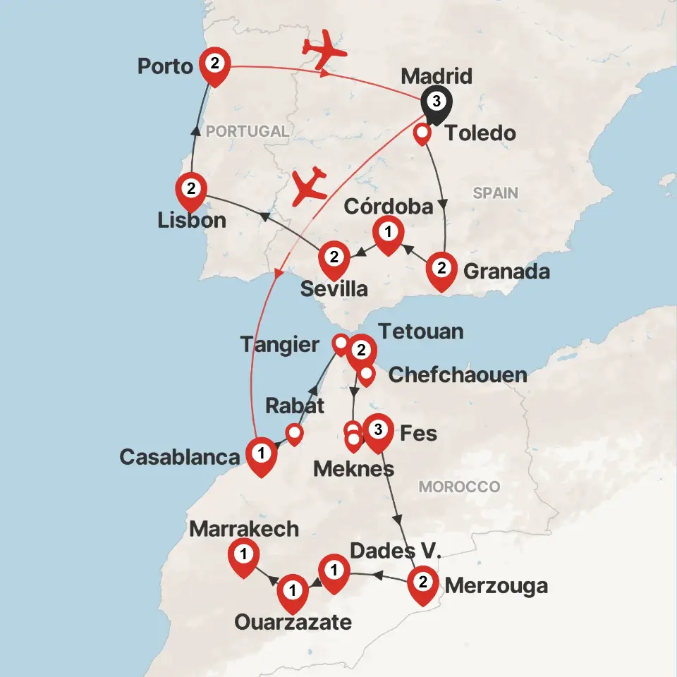 Trip map & itinerary