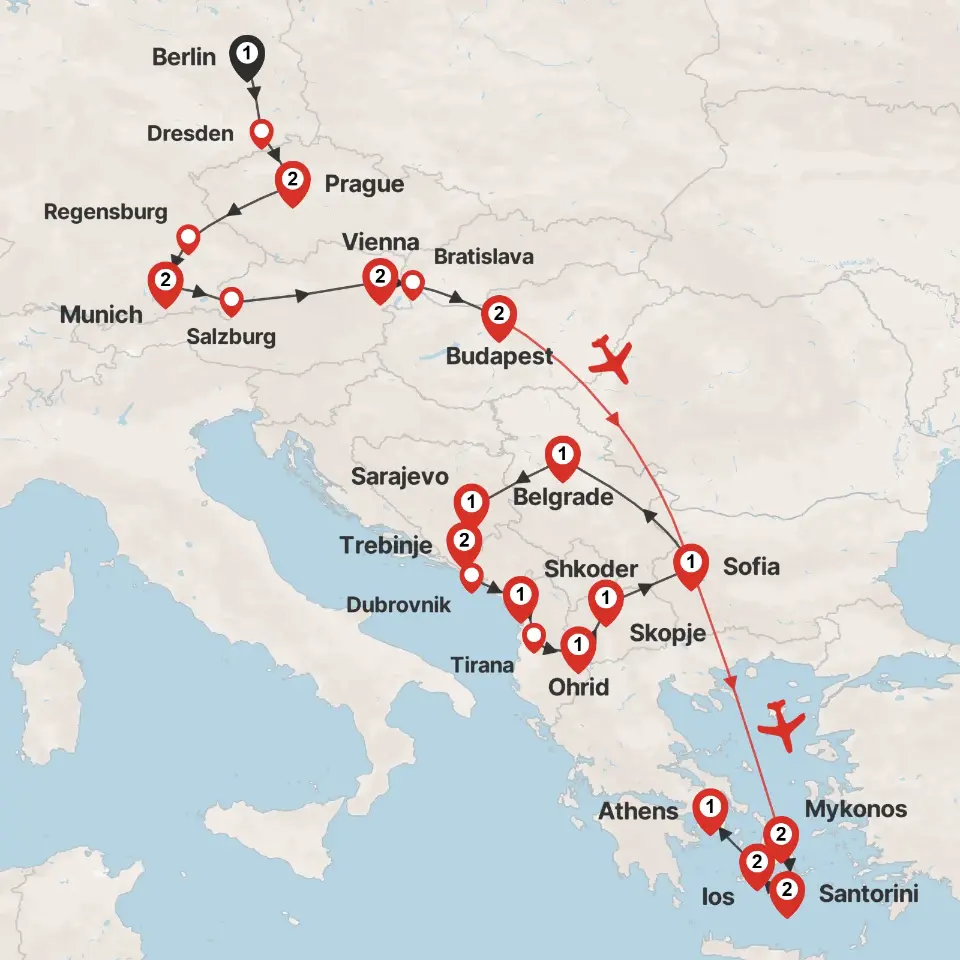 Trip map & itinerary