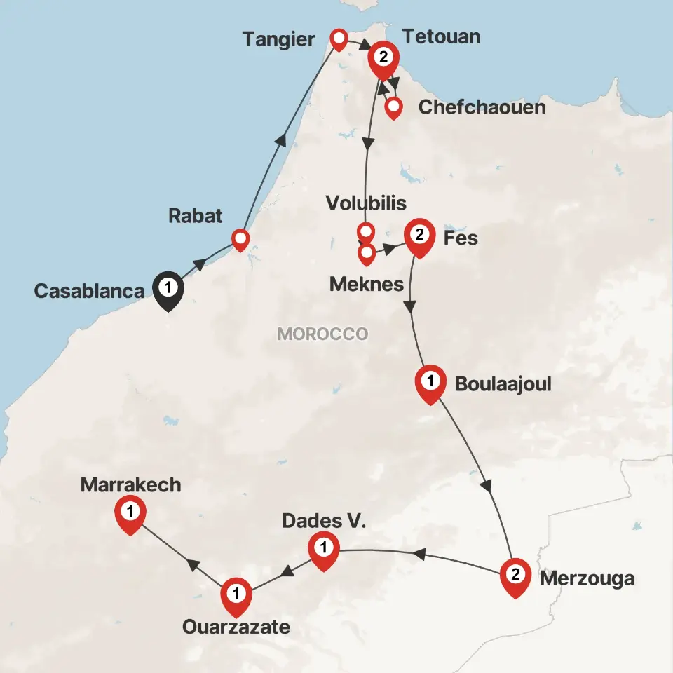 Trip map & itinerary