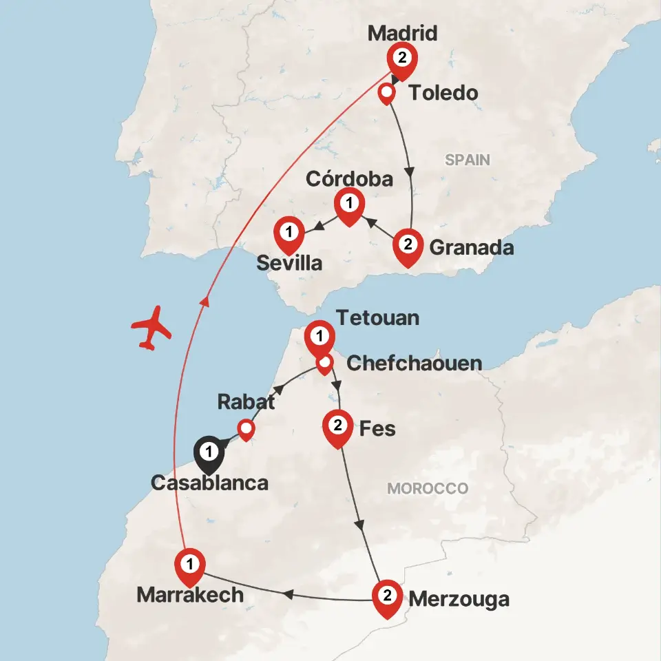 Trip map & itinerary