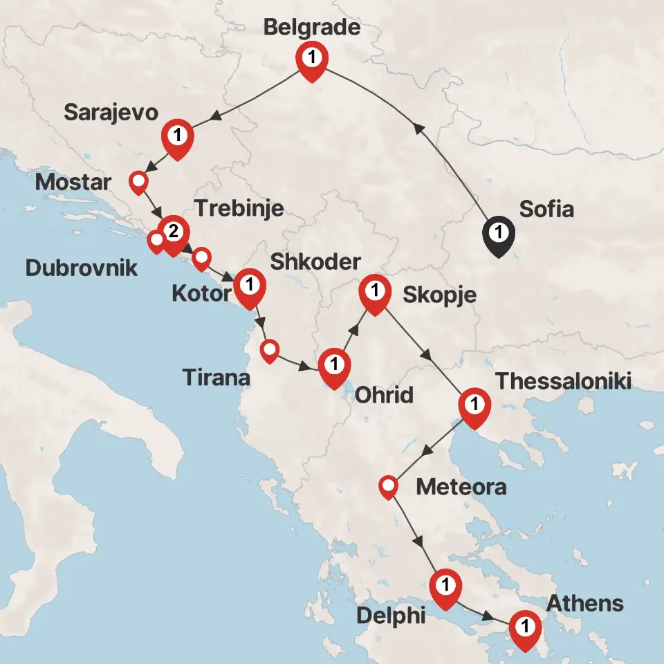 Trip map & itinerary