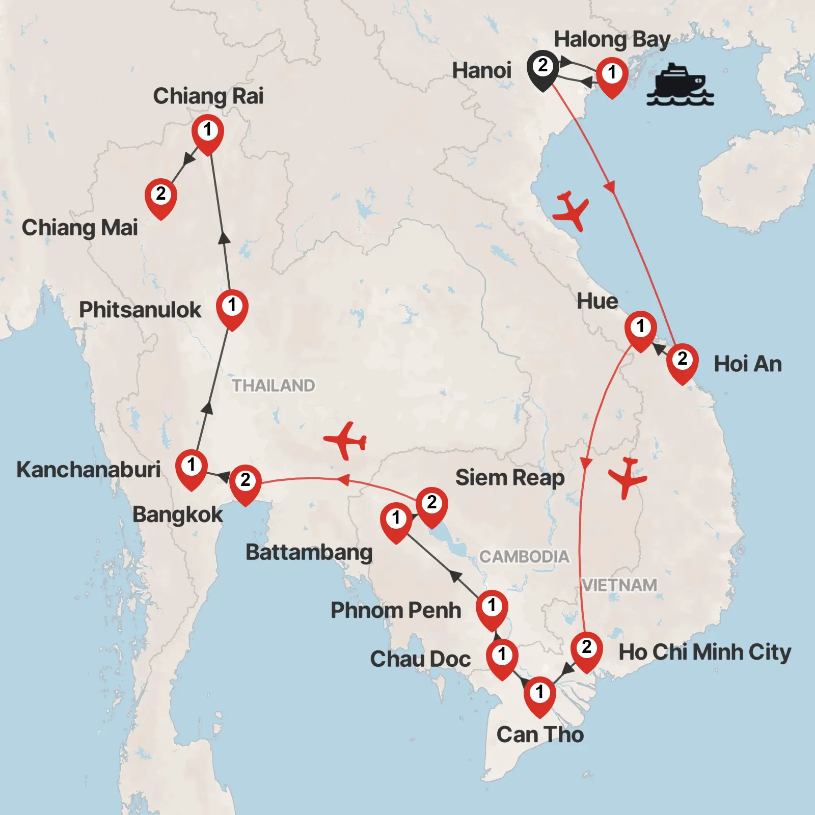 Ultimate Vietnam & Cambodia & Thailand ends Chiang Mai