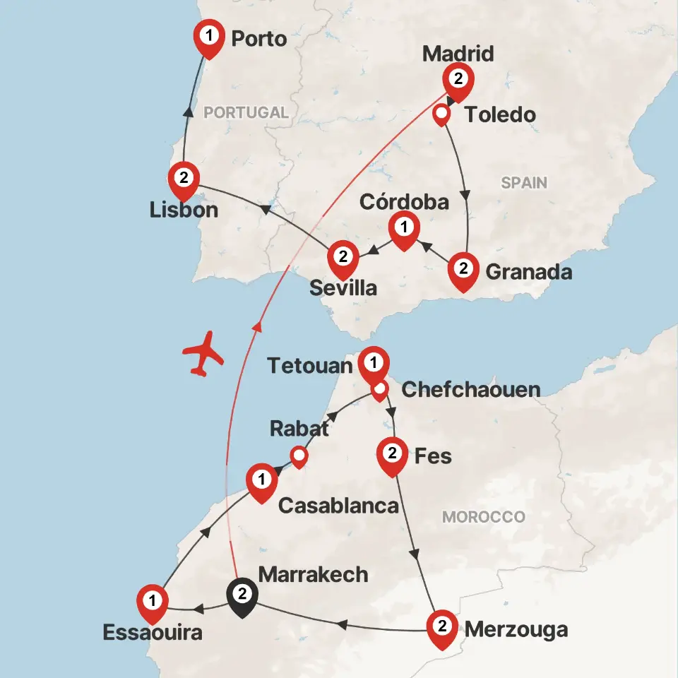 Trip map & itinerary