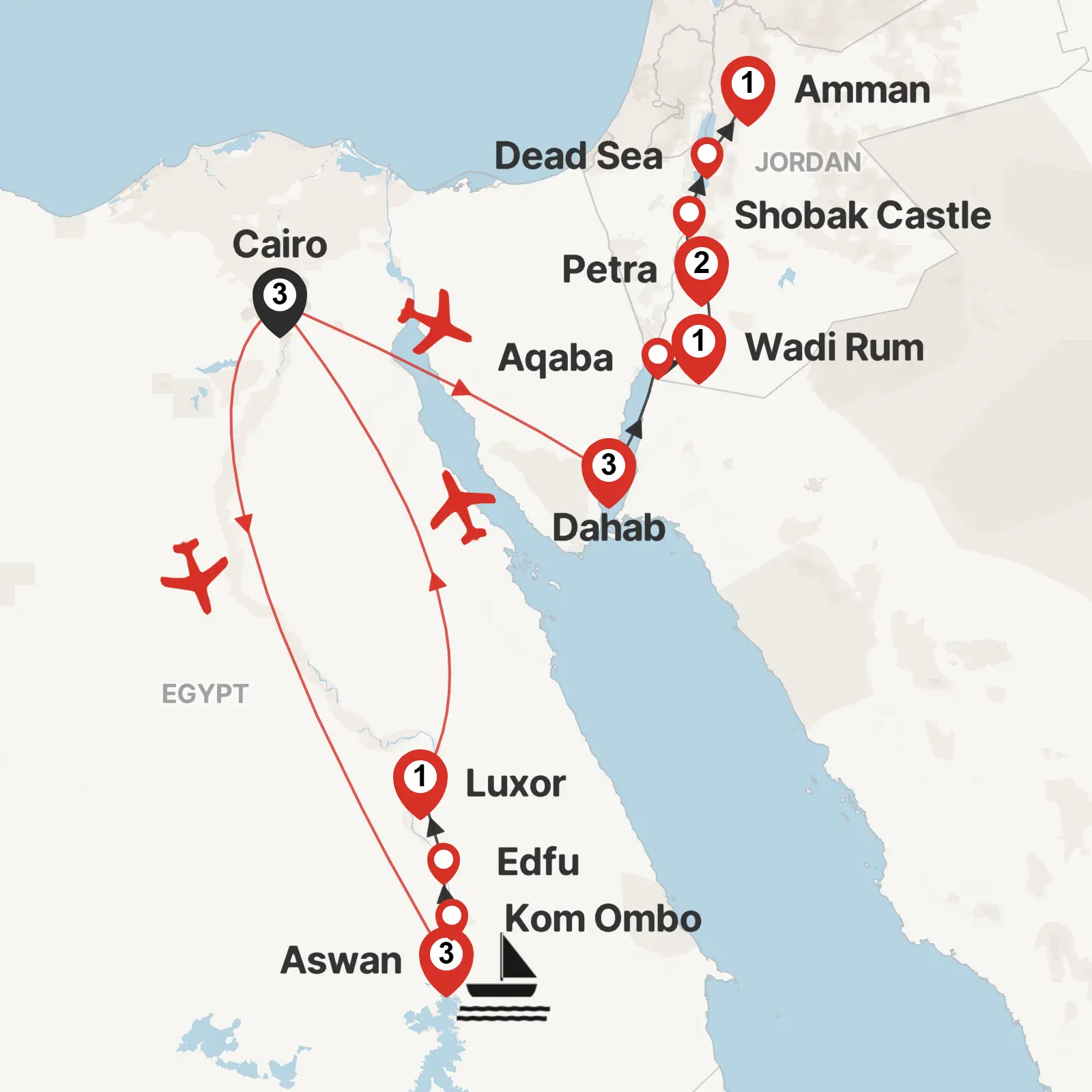 Egypt & Jordan Discovered By Felucca