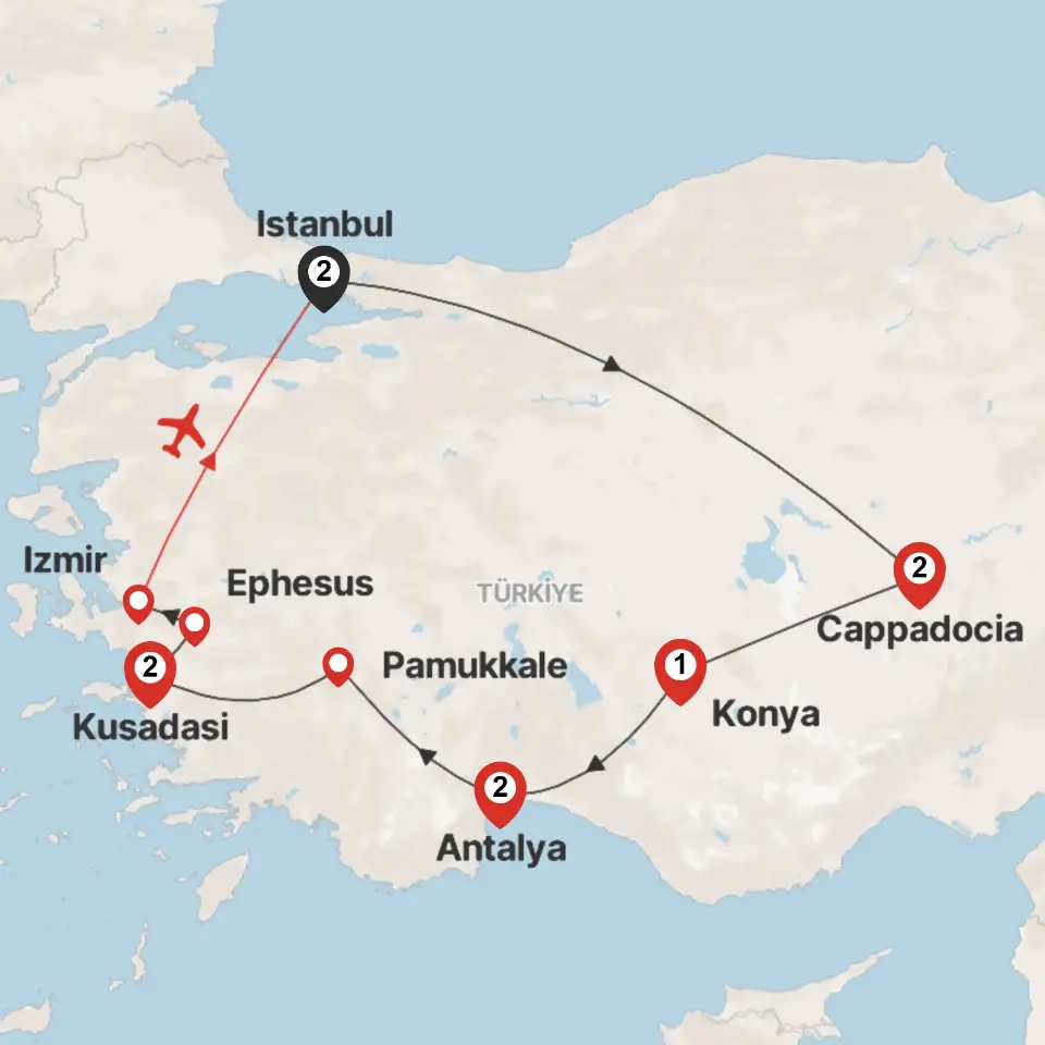 Trip map & itinerary