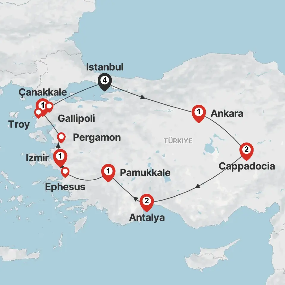 Trip map & itinerary