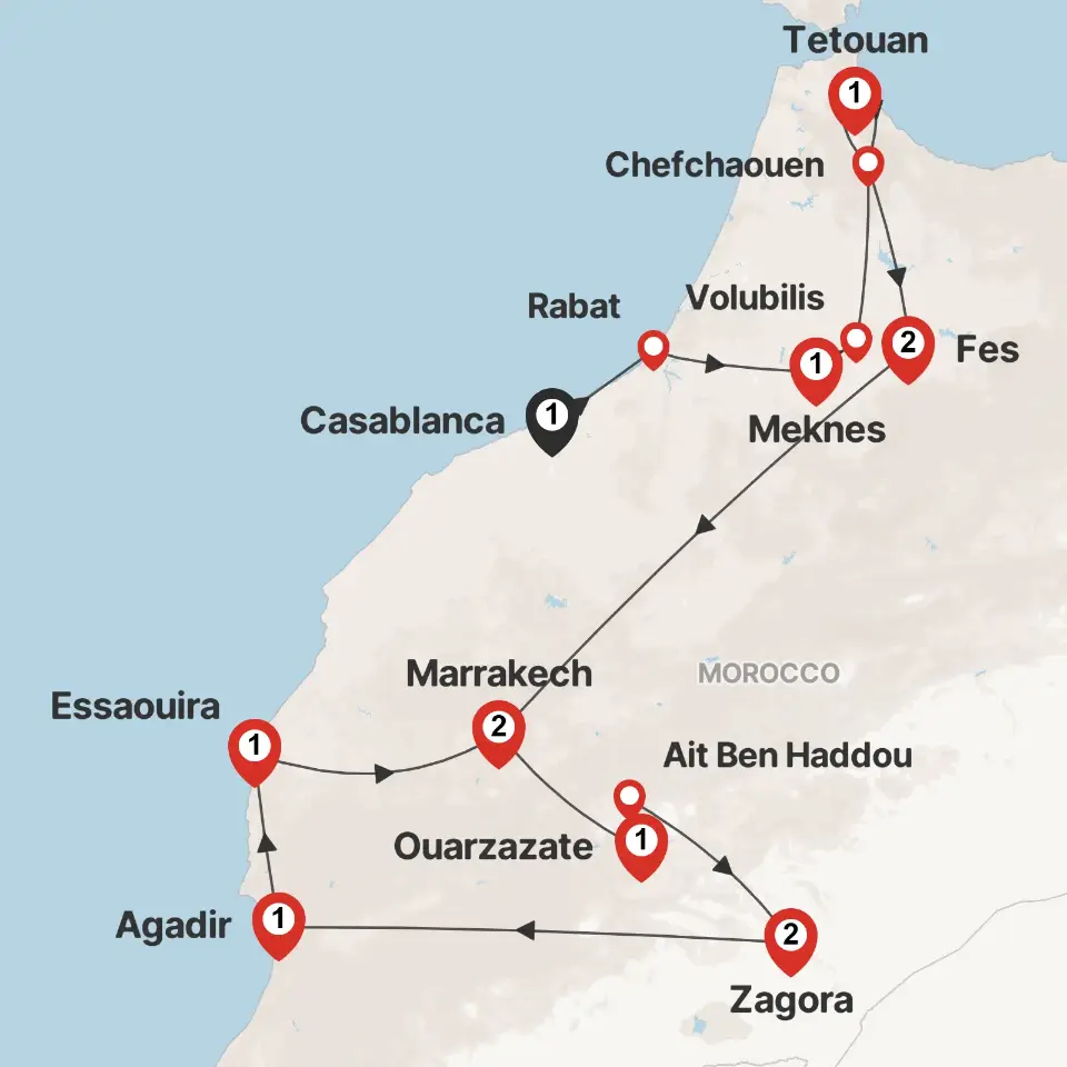 Trip map & itinerary