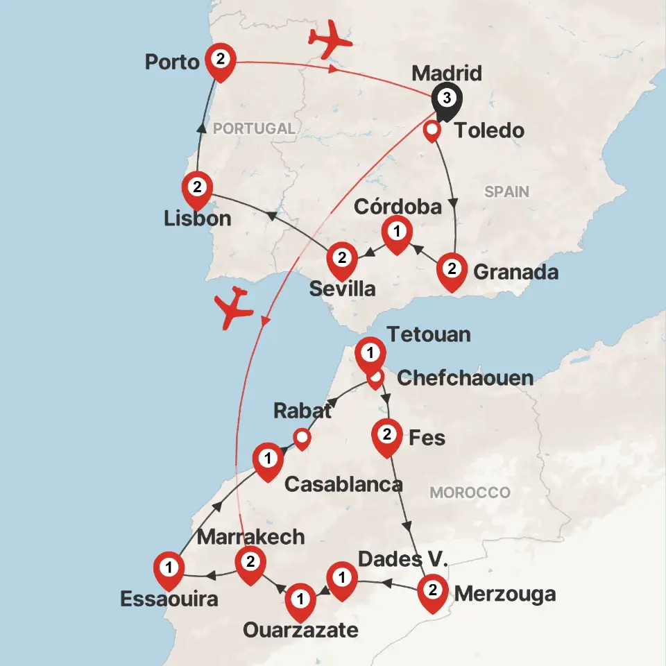 Trip map & itinerary