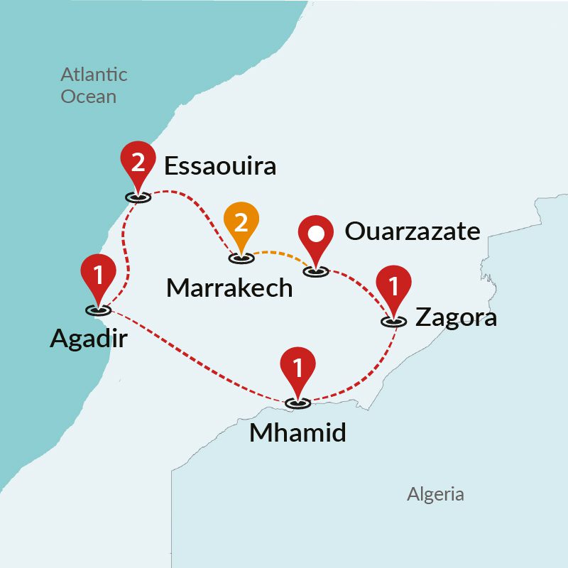 tourhub | Travel Talk Tours | Adventure Morocco | M2 | Route Map