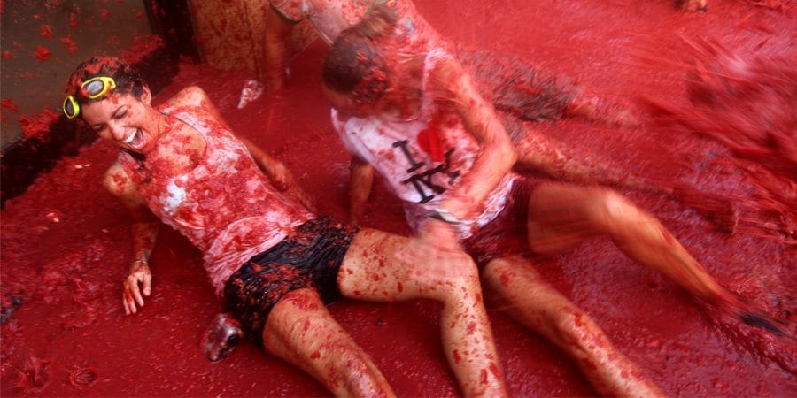 Splatter The Town Red At La Tomatina