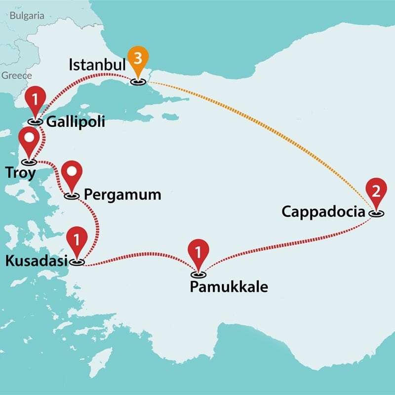 tourhub | Travel Talk Tours | Essential Turkey | Tour Map