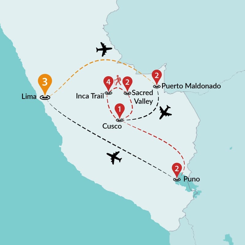 tourhub | Travel Talk Tours | Ultimate Peru Explorer | Tour Map