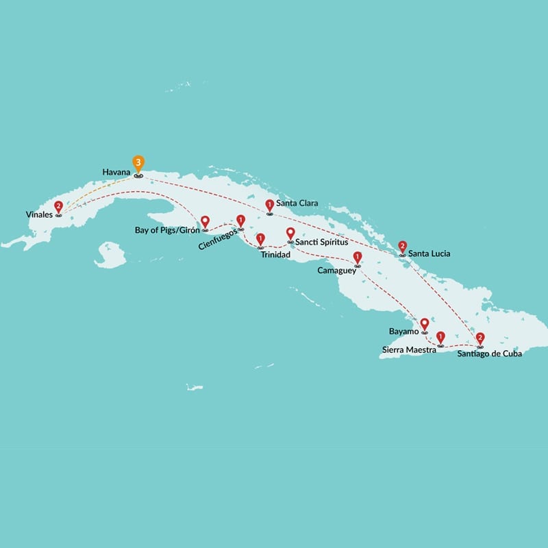 tourhub | Travel Talk Tours | Ultimate Cuba | Tour Map