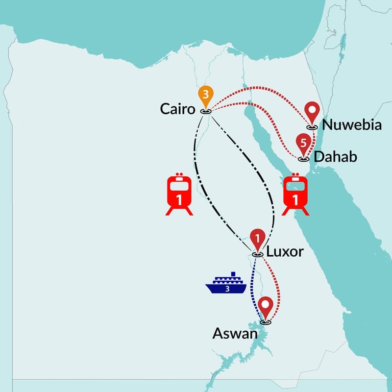 tourhub | Travel Talk Tours | Treasures of the Nile | Tour Map