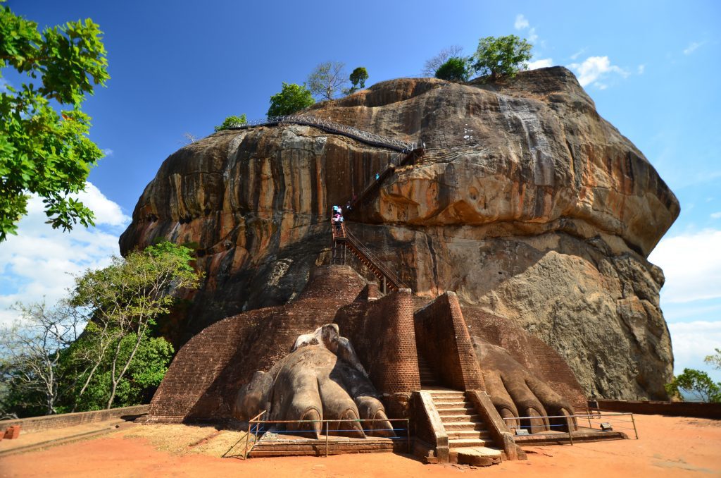 The entrance to Sigiriya is through a gateway in the form of a huge lion
