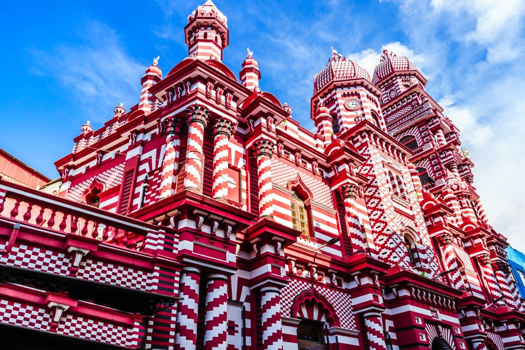 Jami-Ul-Alfar Mosque or Red Masjid Mosque in Colombo, Sri Lanka