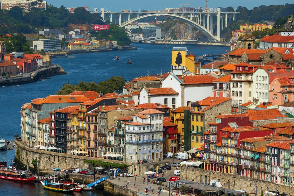 Houses and city of Porto, Portugal
