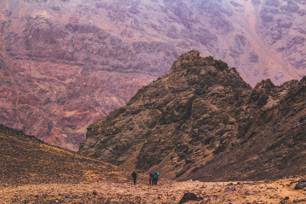 Hiking the Toubkal mountain peak in Morocco