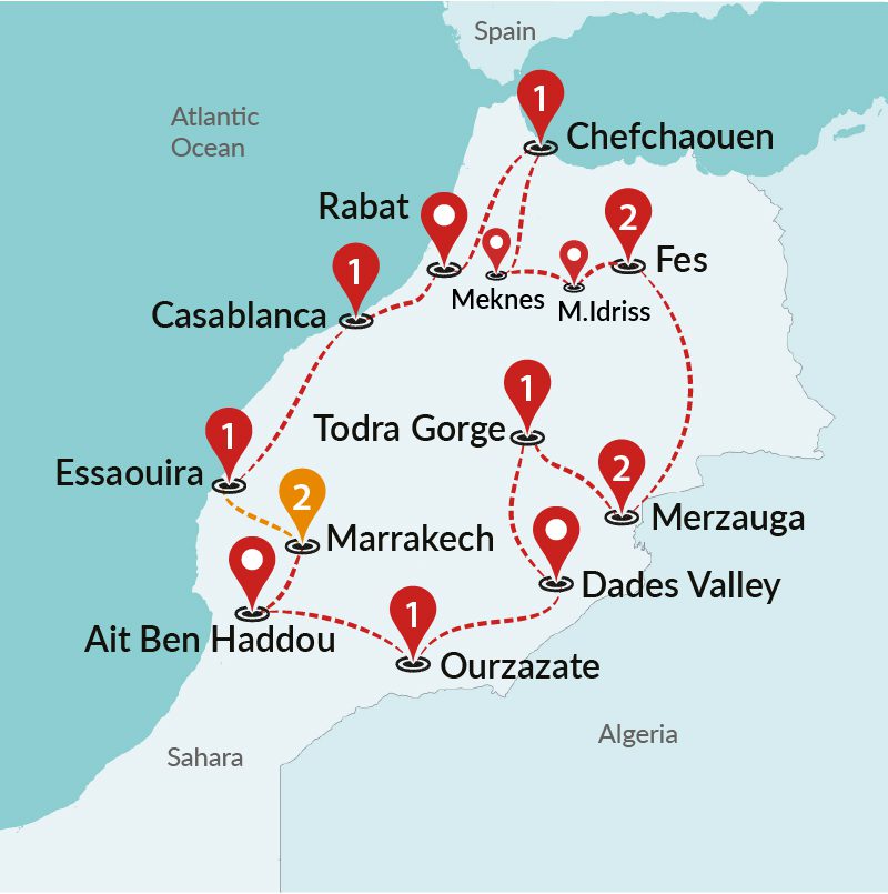 tourhub | Travel Talk Tours | Moroccan Dream | Tour Map