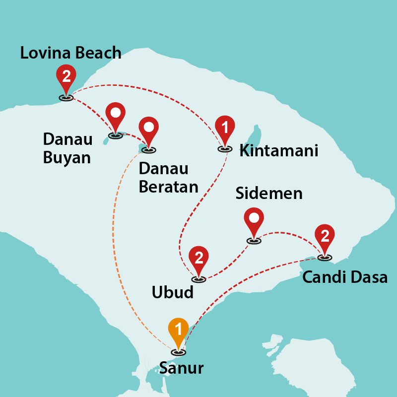 tourhub | Travel Talk Tours | Amazing Bali (5 & 4 Star Hotels) | Tour Map