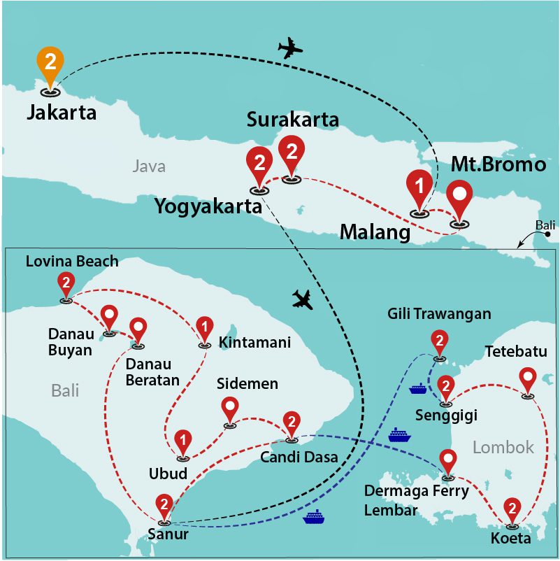 tourhub | Travel Talk Tours | Ultimate Indonesia (5 & 4 Star Hotels) | Tour Map